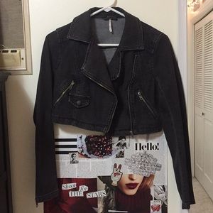 Cropped Free People Denim Jacket NWOT
